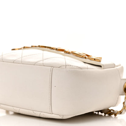 Chanel Calfskin Quilted Enchained Camera Case Bag White 10 of 18