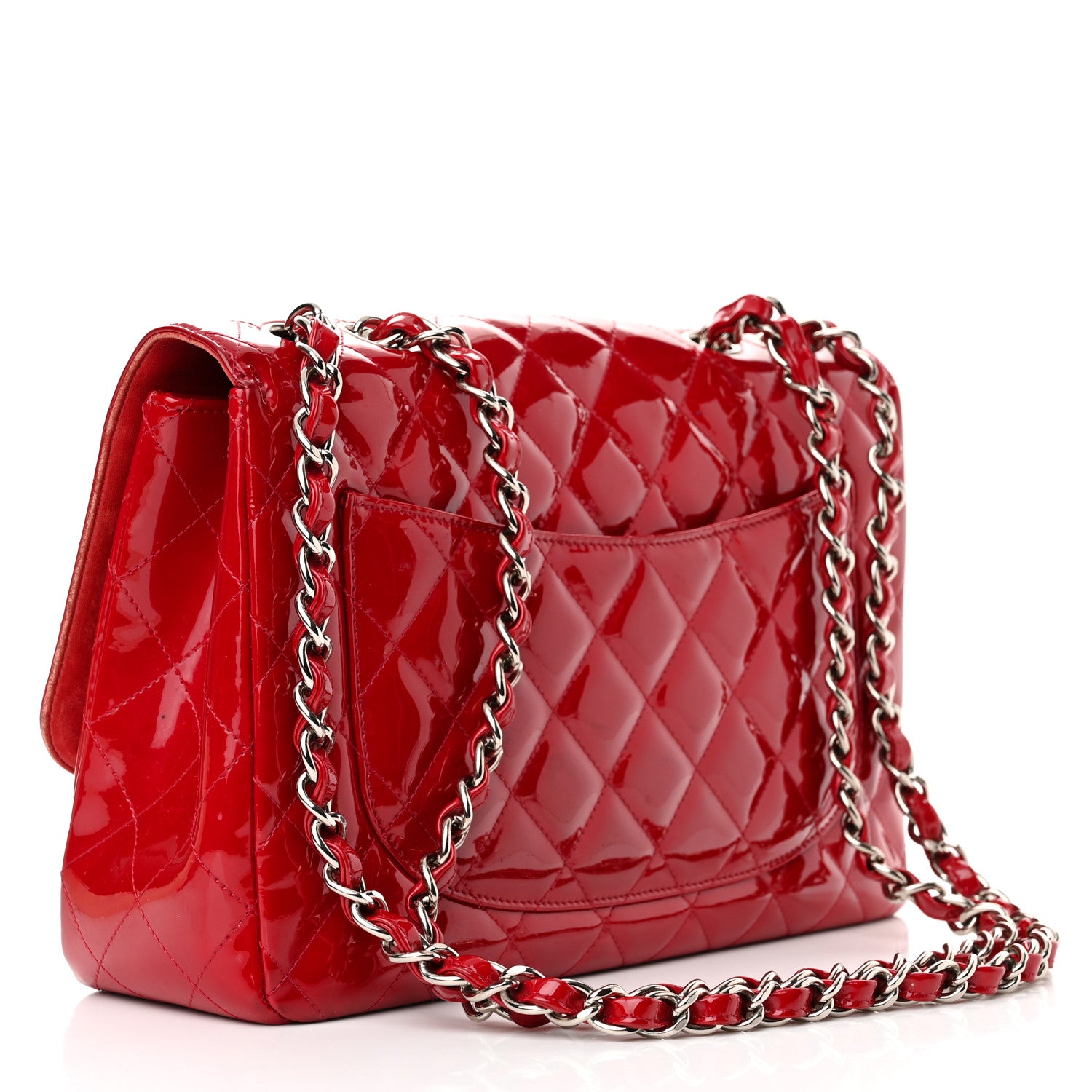 Chanel Patent Jumbo Single Flap Red 3 of 17