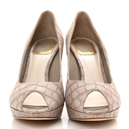 Christian Dior Snakeskin Pumps 37 Pink 37 Grey 2 of 8