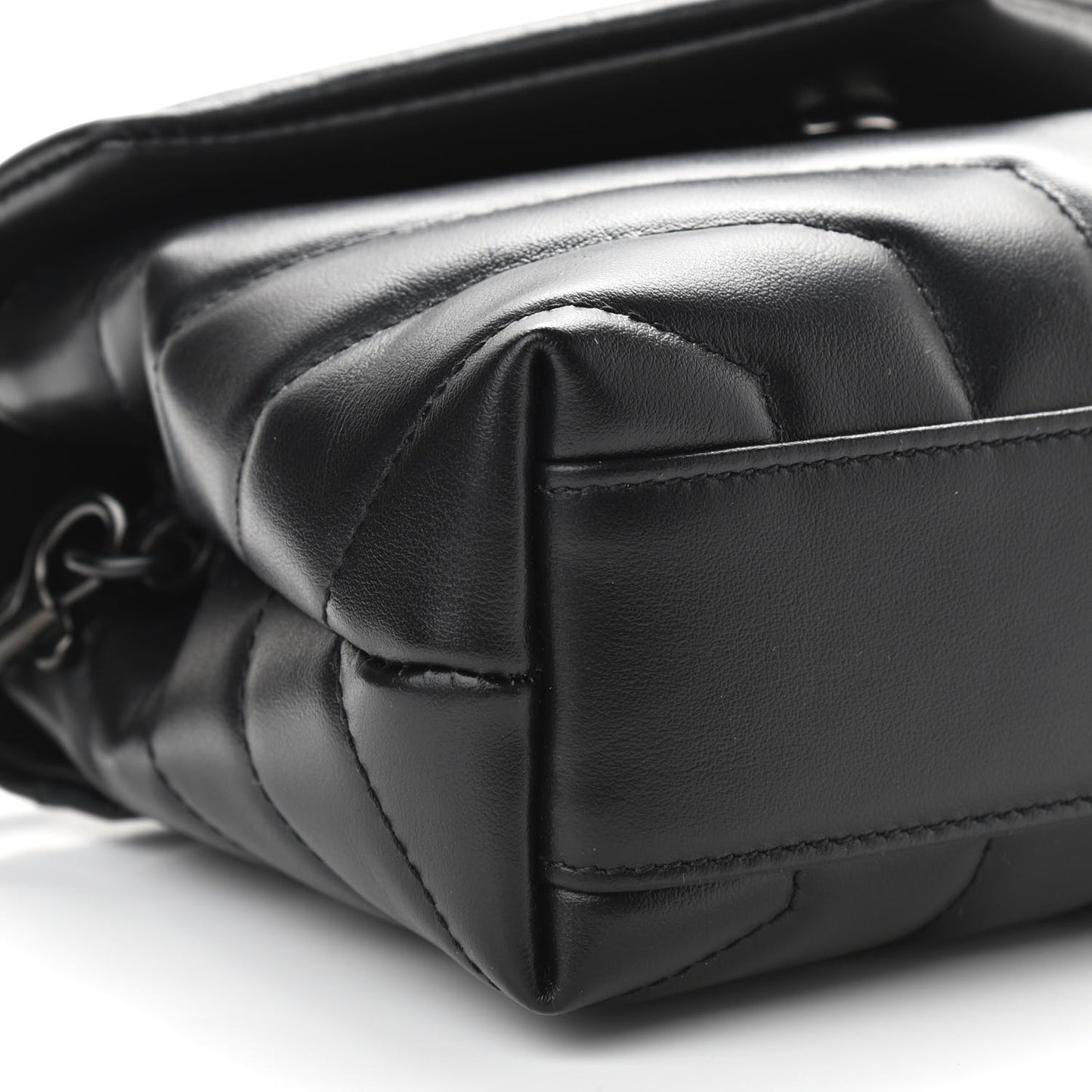 Calfskin Y Quilted Monogram Toy Loulou Crossbody Bag Black