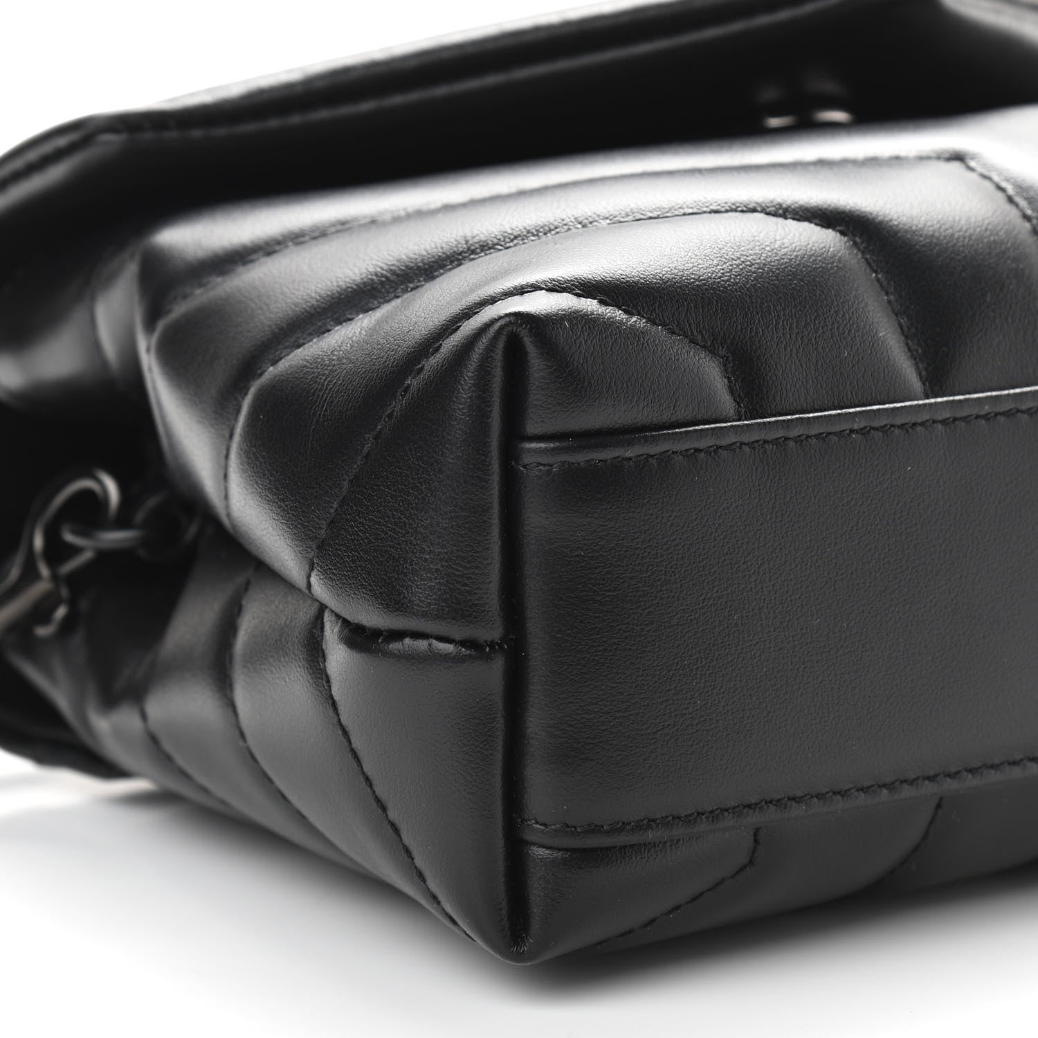 Saint Laurent Calfskin Y Quilted Monogram Toy Loulou Crossbody Bag Black 9 of 11