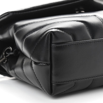 Saint Laurent Calfskin Y Quilted Monogram Toy Loulou Crossbody Bag Black 9 of 11