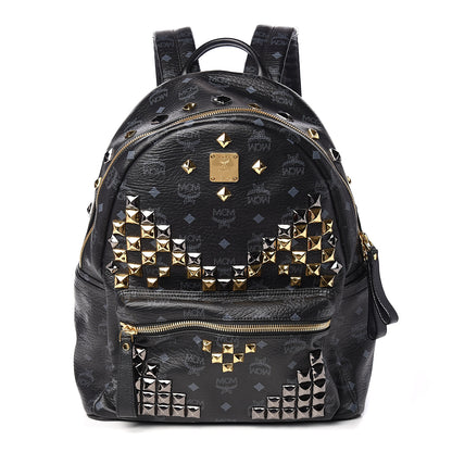 MCM Visetos Studded Medium Stark M Backpack Black 1 of 9