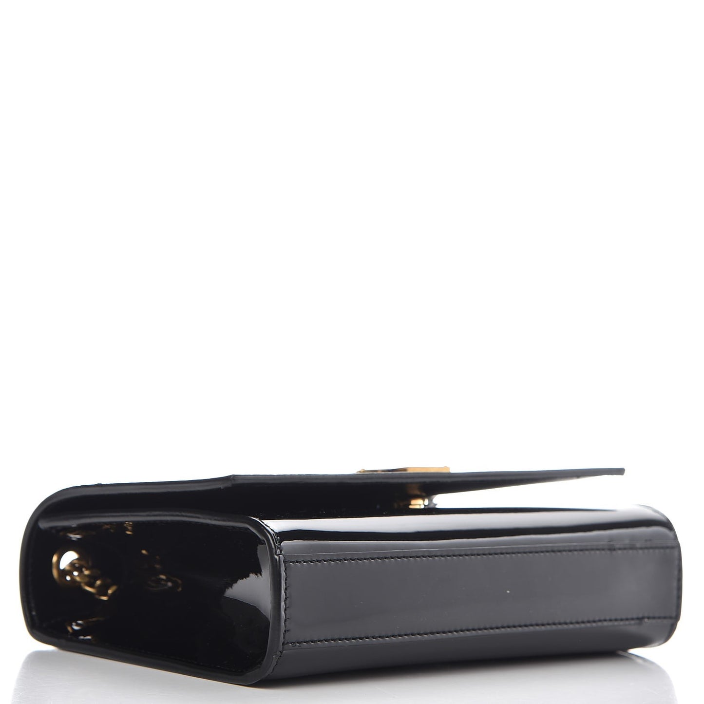Patent Small Monogram Kate Satchel Black