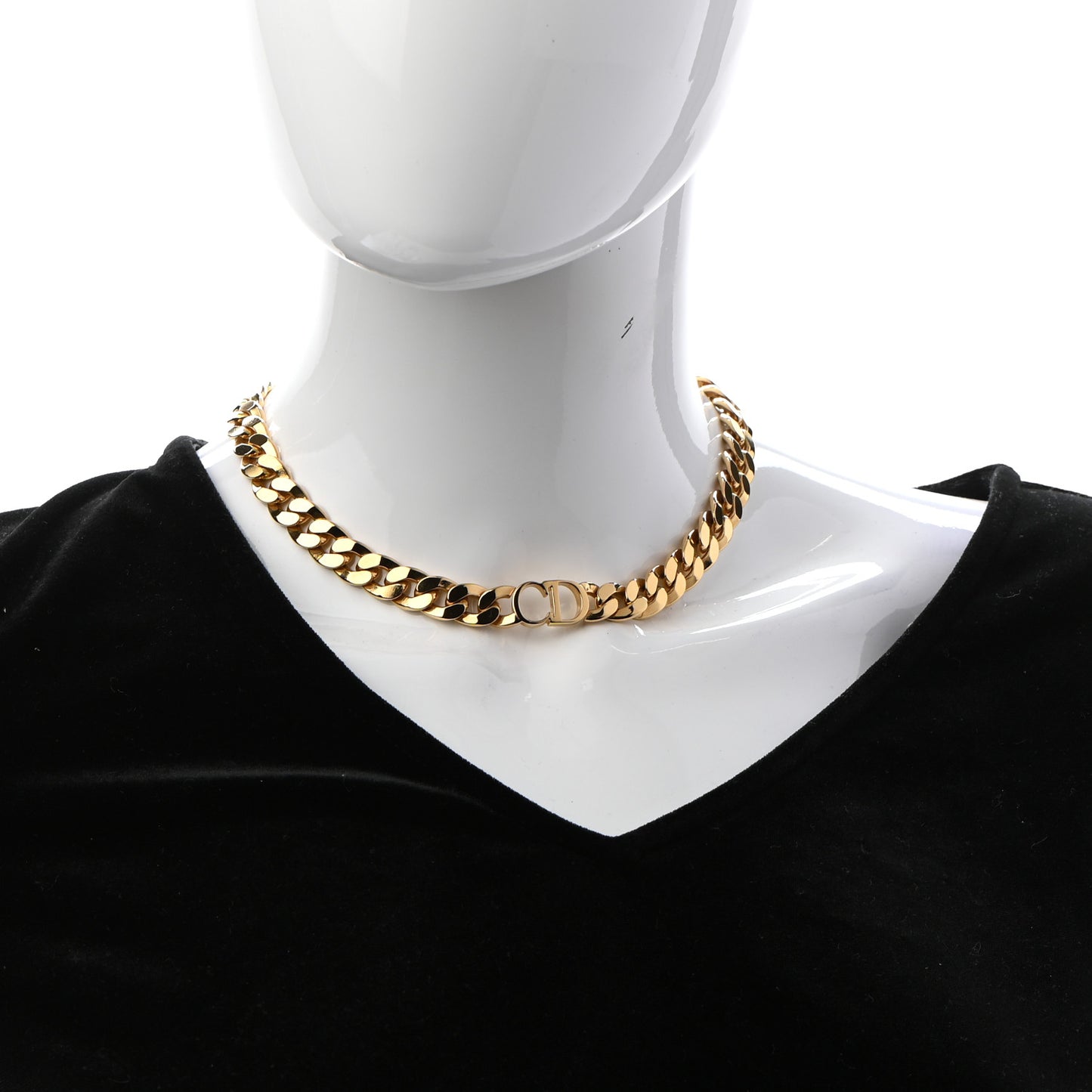 Metal CD Choker Necklace Gold