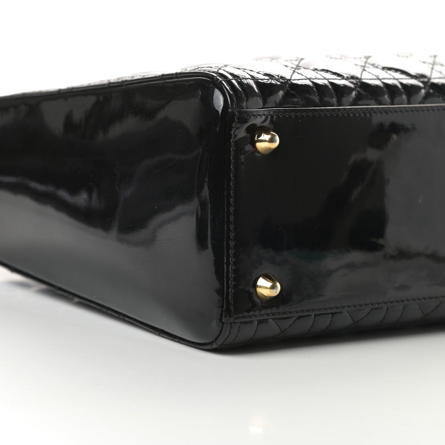 Patent Cannage Large Lady Dior Black