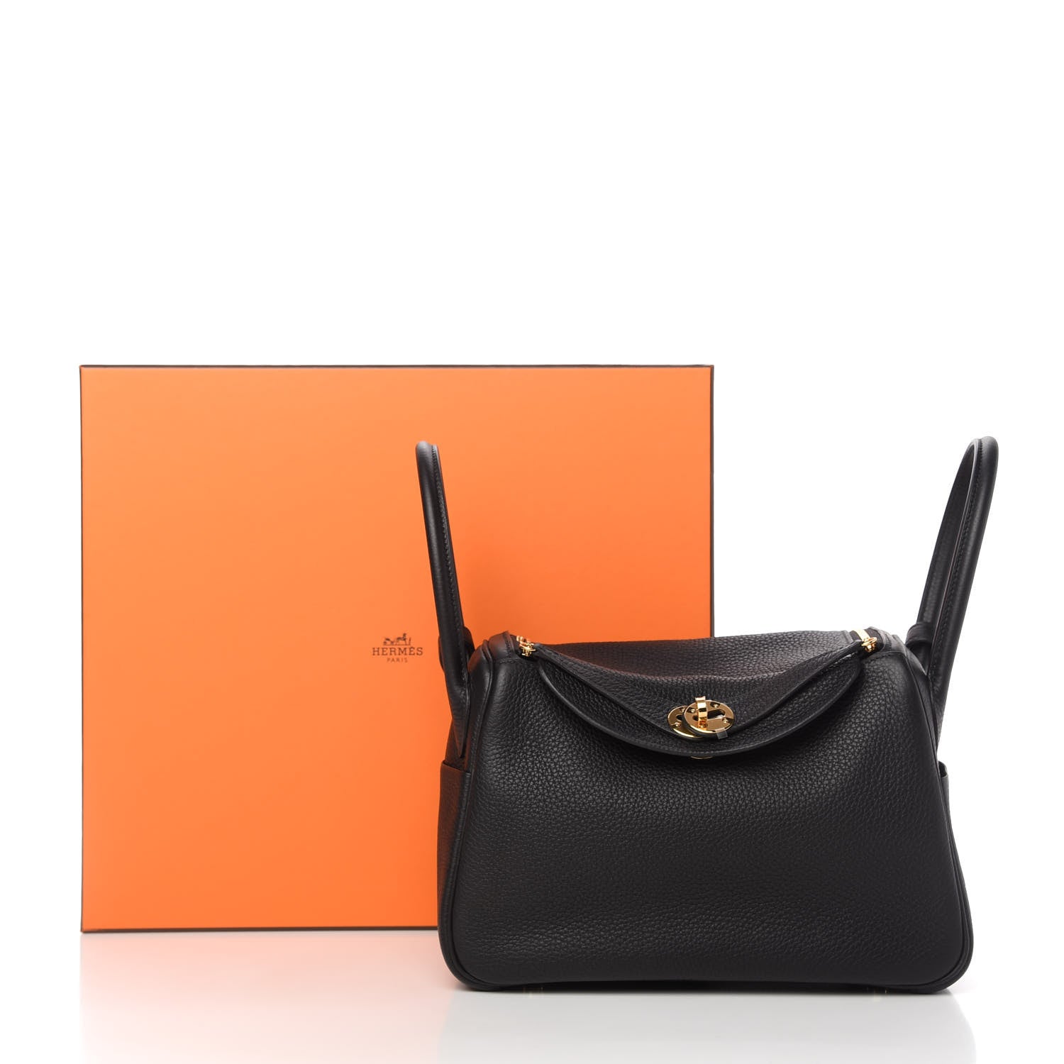 Hermes Taurillon Clemence Lindy 26 Black 11 of 11