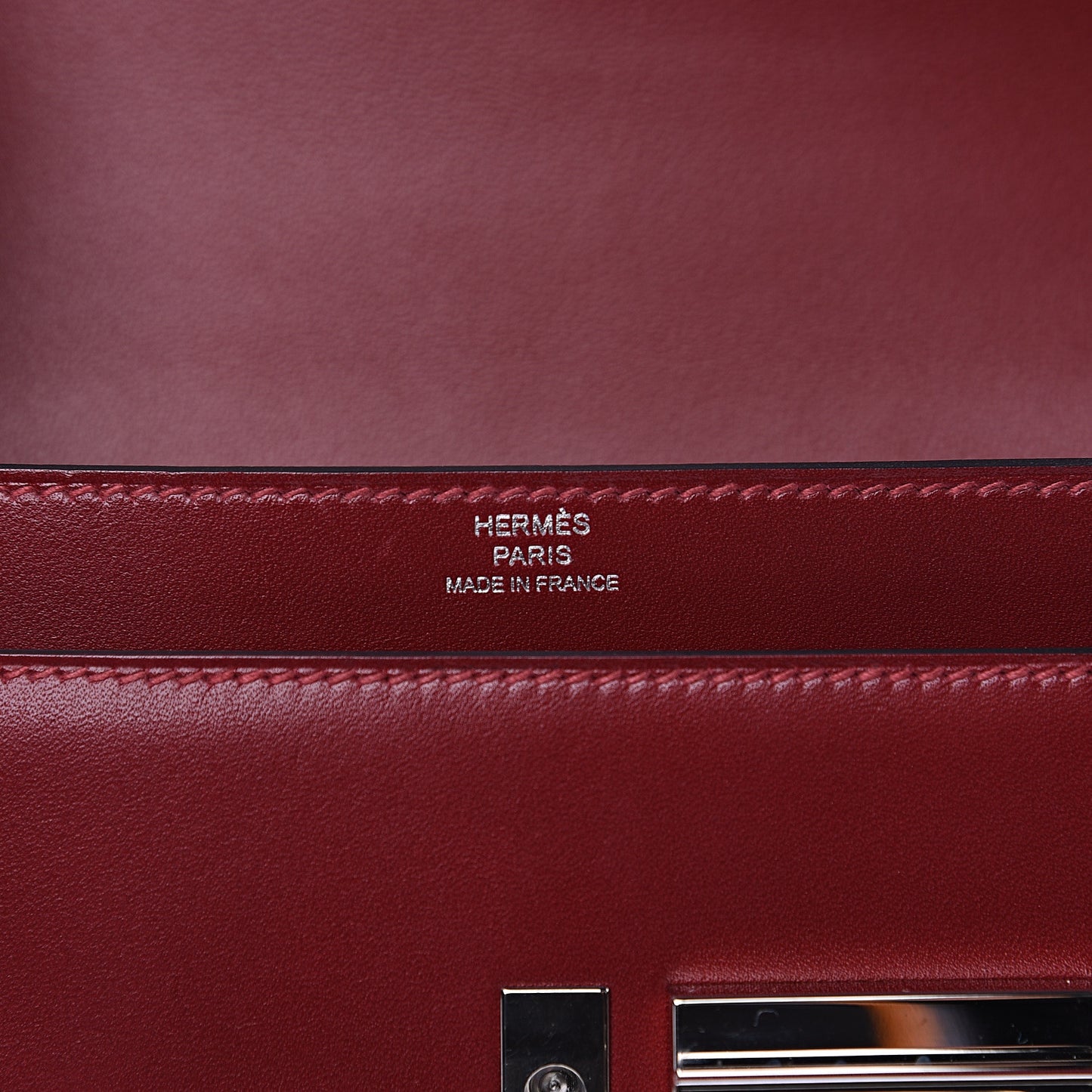 Tadelakt Mini Verrou Chaine Bag Rouge H