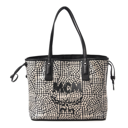 MCM Visetos Medium Liz Reversible Shopper Tote Black 10 of 16