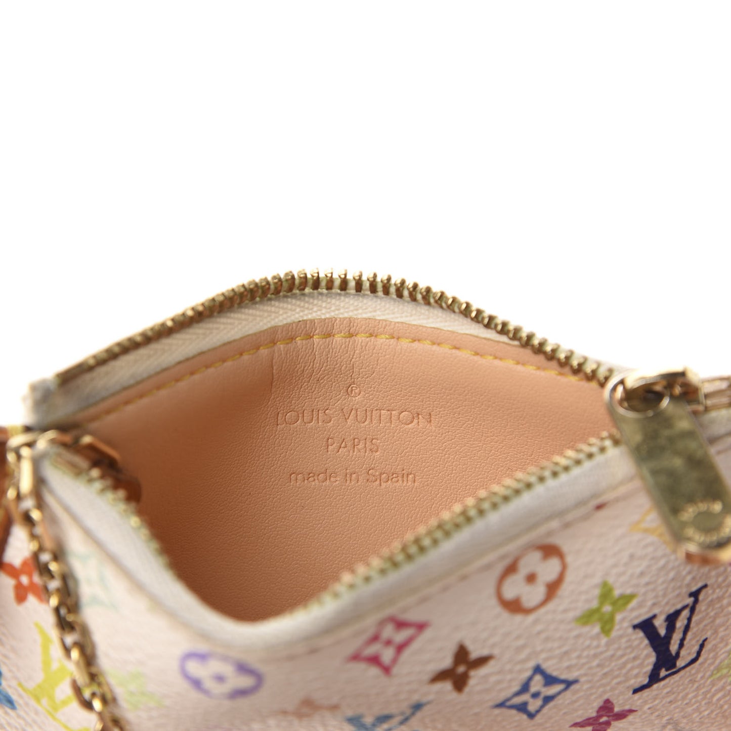 Monogram Multicolor Key Pouch White