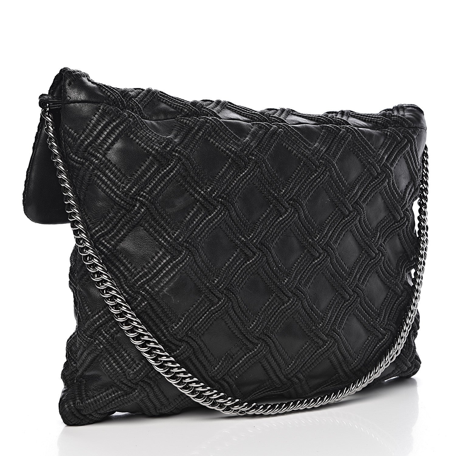 Chanel Lambskin Stitched Large Walk Of Fame Flap Black 3 of 12