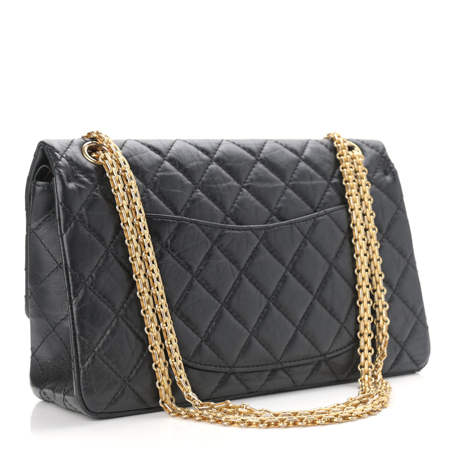 Aged Calfskin Quilted 2.55 Reissue 226 Flap Black