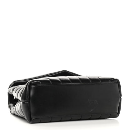 Saint Laurent Calfskin Y Quilted Monogram Small Loulou Chain Satchel Black 4 of 12