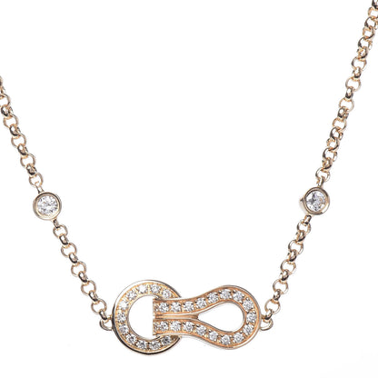 Cartier 18K Yellow Gold Diamond Agrafe Pendant Necklace 4 of 6