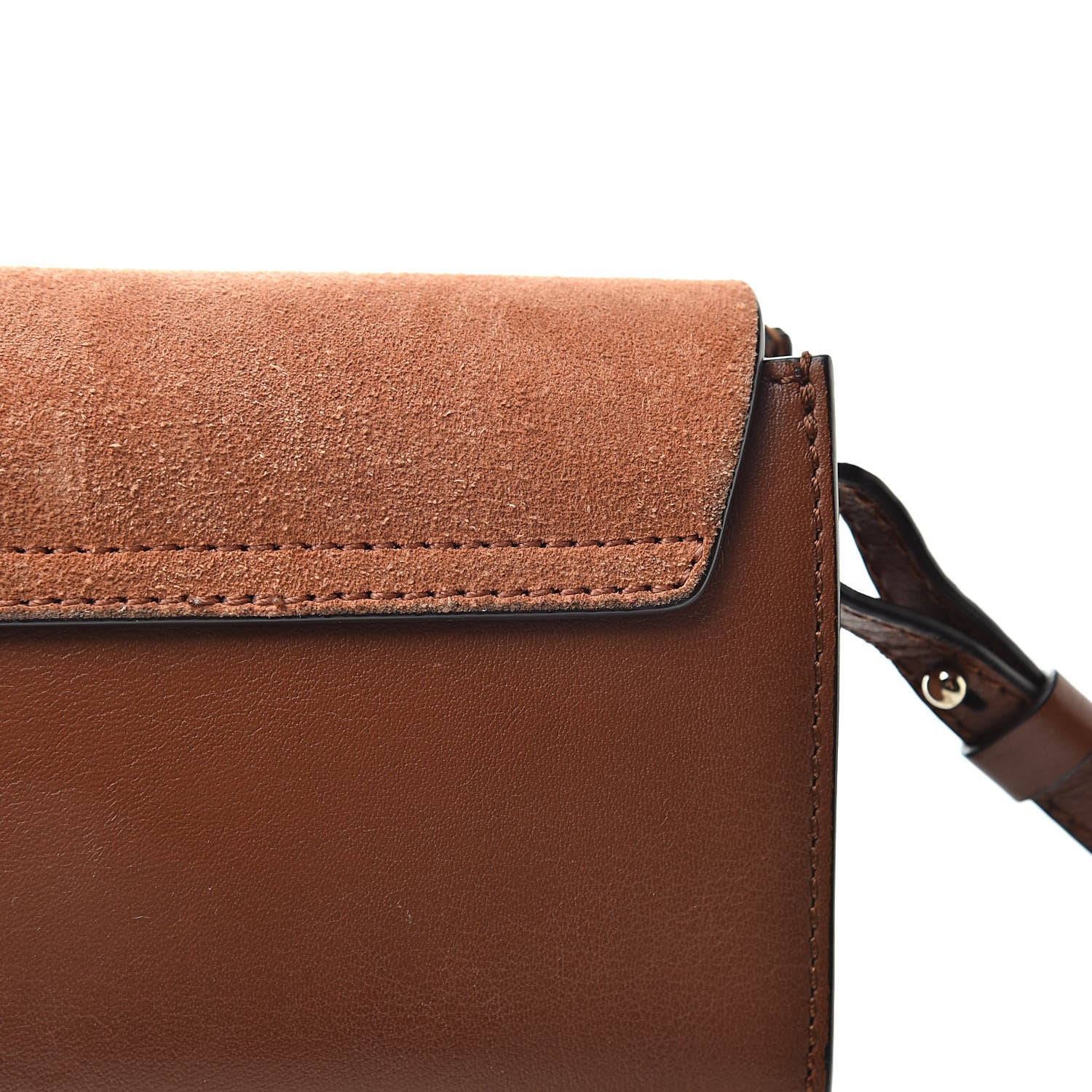 Chloe Suede Calfskin Mini Faye Shoulder Bag Tobacco 12 of 12