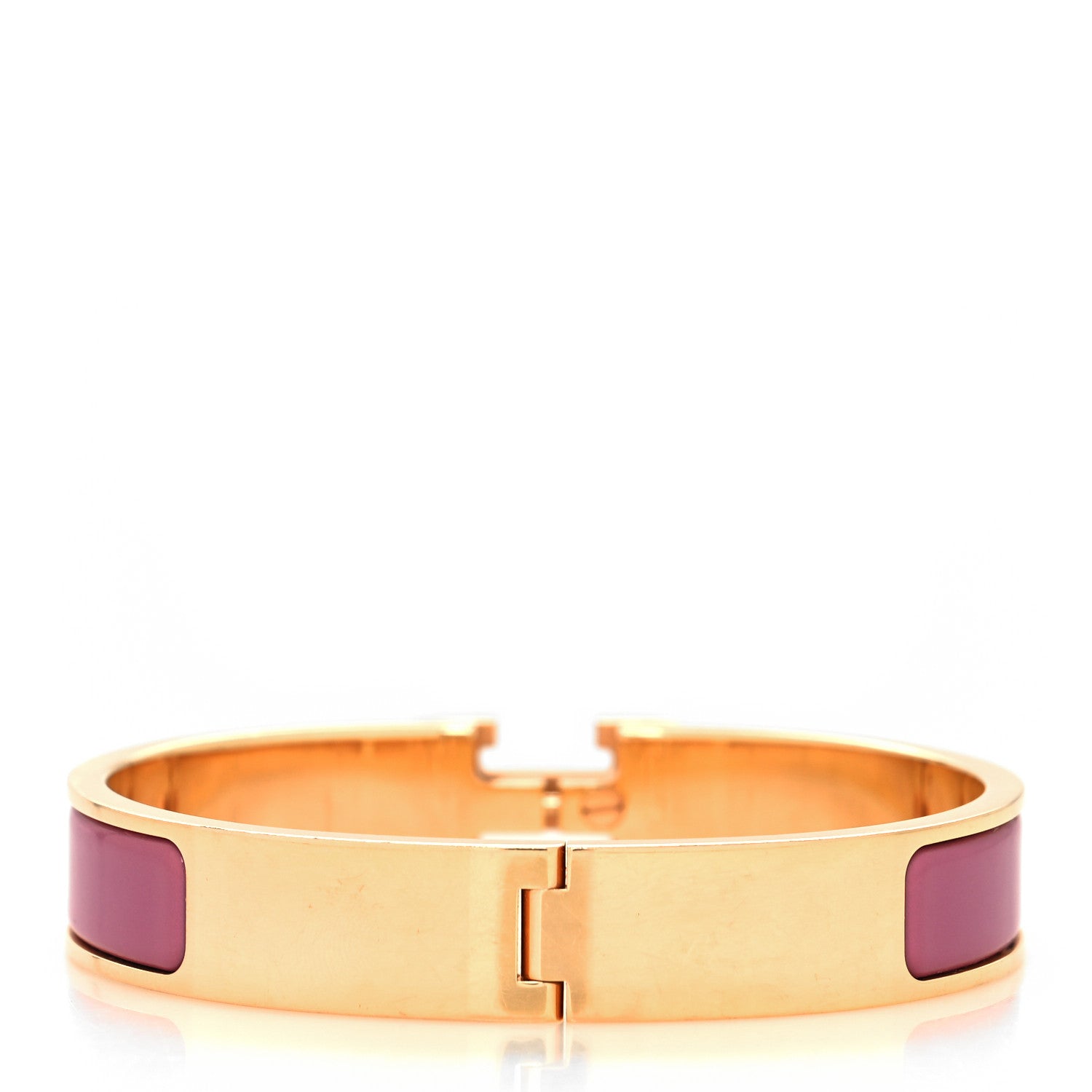 Hermes Enamel Narrow Clic Clac H Bracelet PM Rose Velours 3 of 5