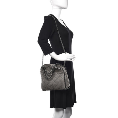 Stella McCartney Shaggy Deer Quilted Mini Falabella Tote Grey 3 of 12