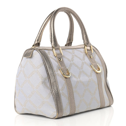 Versace Calfskin Nylon Madonna Satchel Gold 3 of 16