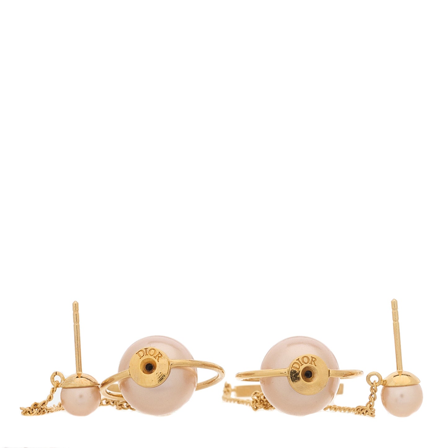 Pearl Tribales Dangle Chain Earrings Gold