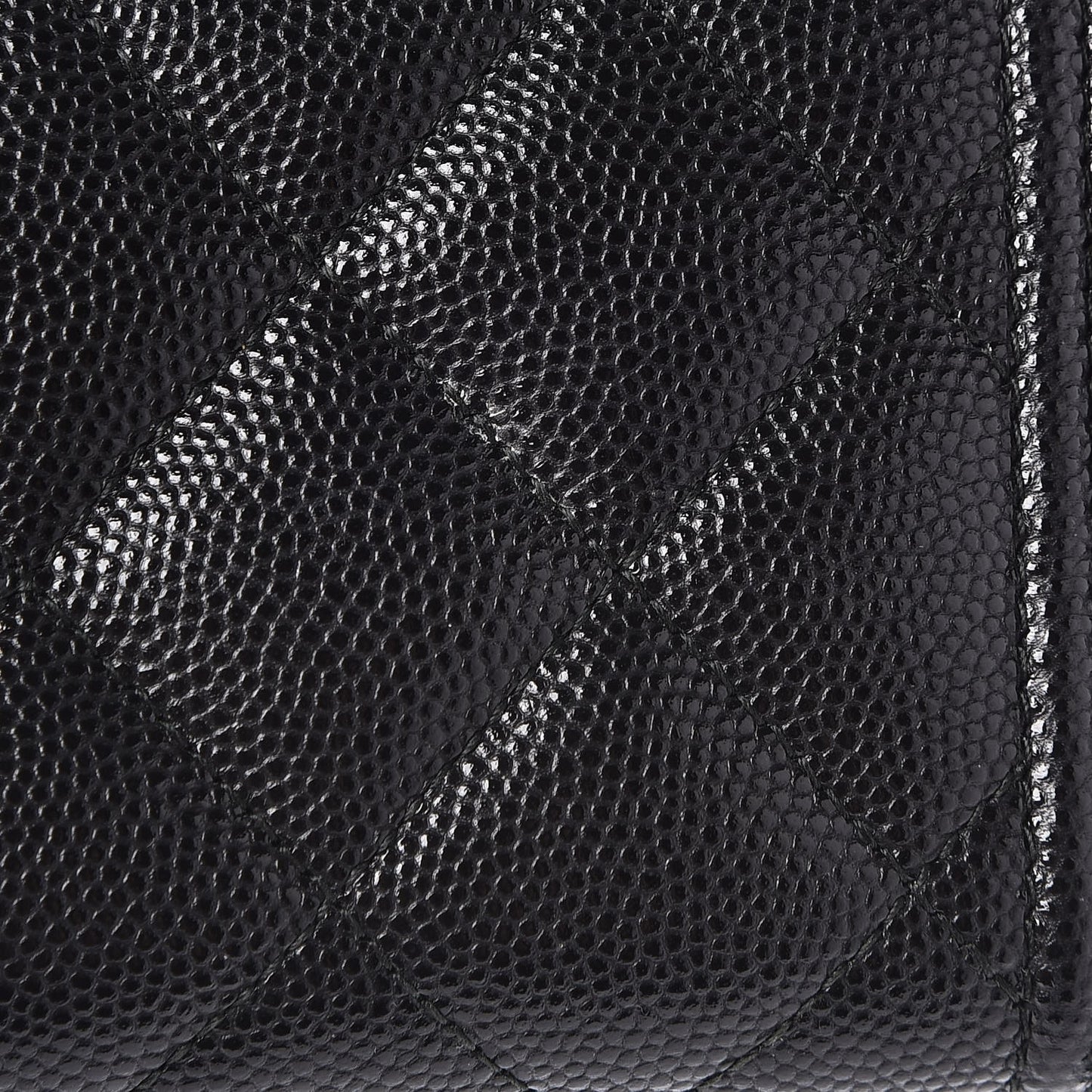 Caviar Quilted Boy Small Zip Around Wallet Black