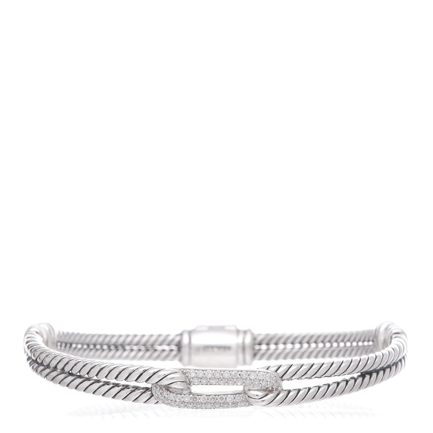 Sterling Silver Diamond 7mm Mini Loop Labyrinth Bracelet