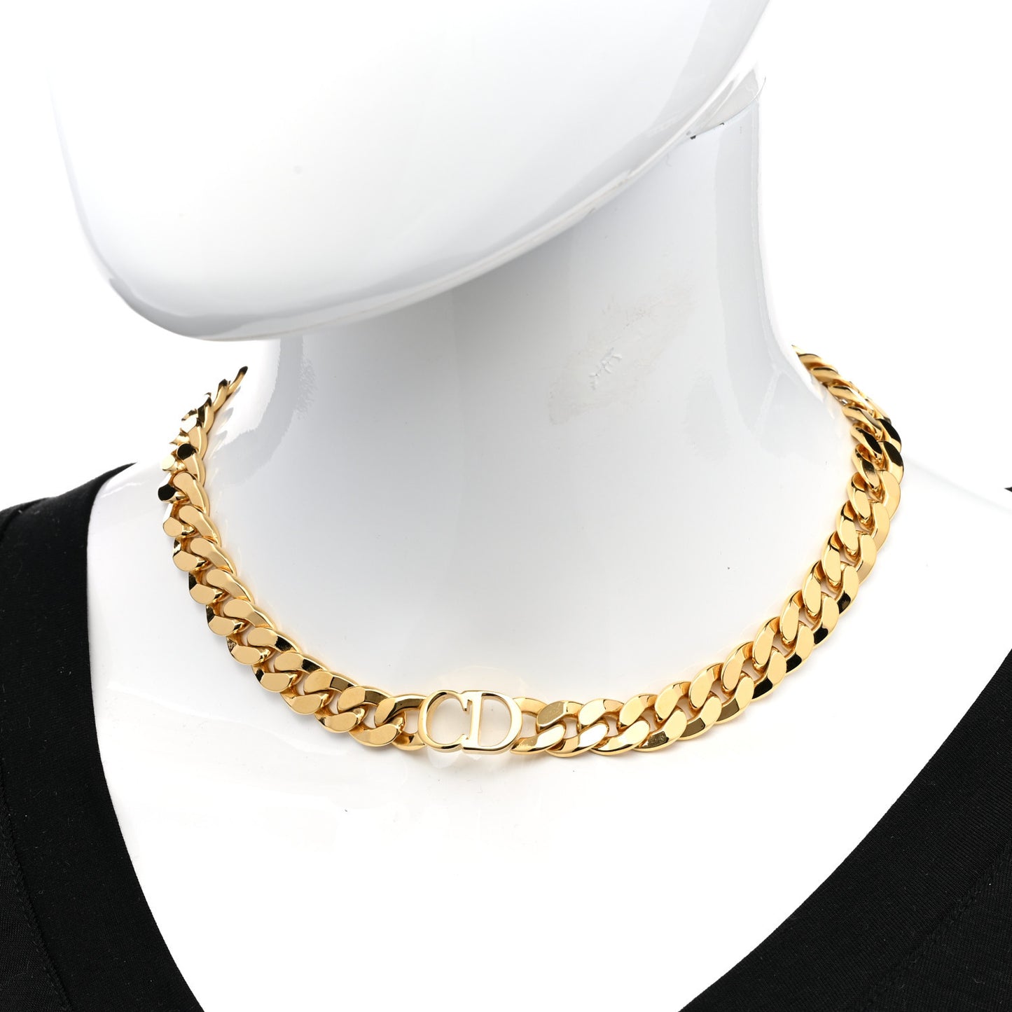 Metal CD Choker Necklace Gold
