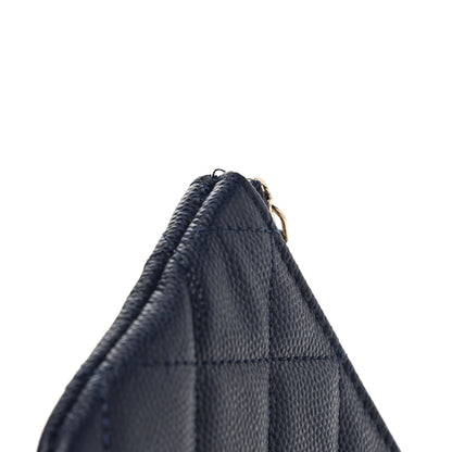Chanel Caviar Quilted Small Cosmetic Case Navy Blue 8 of 9