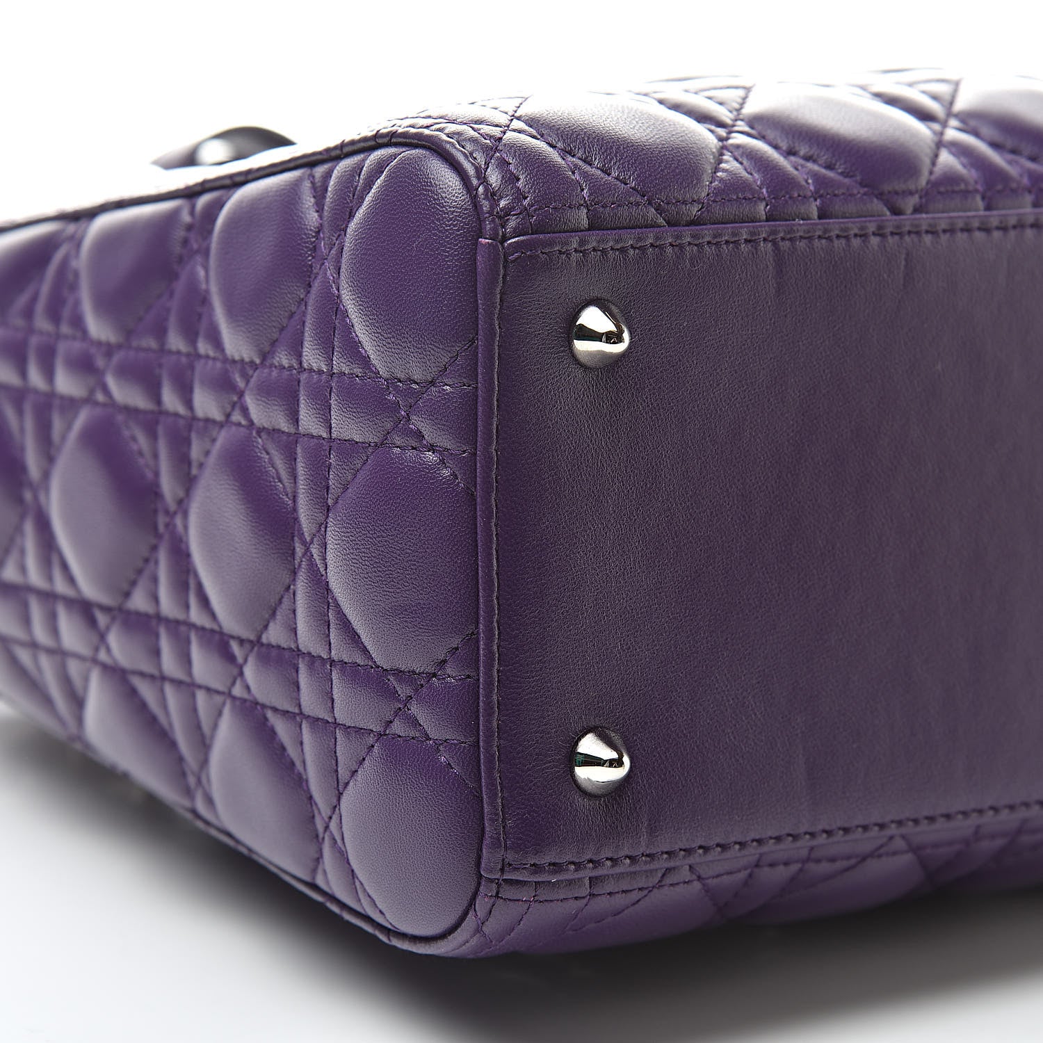 Christian Dior Lambskin Cannage Medium Lady Dior Purple 9 of 10