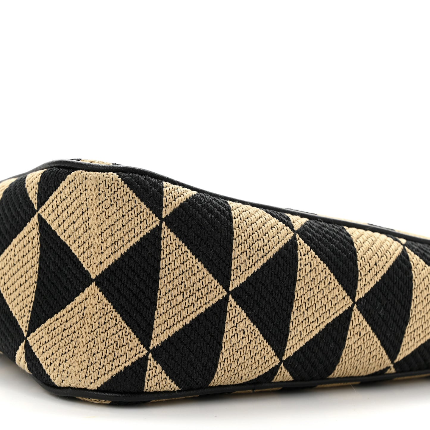 Jacquard Triangolo Symbole Embroidered Mini Triangle Bag Black Corda