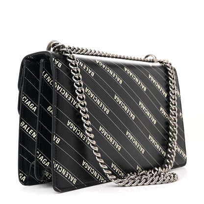 Gucci X BALENCIAGA Calfskin Logo Print Small Dionysus Shoulder Bag Black 3 of 11