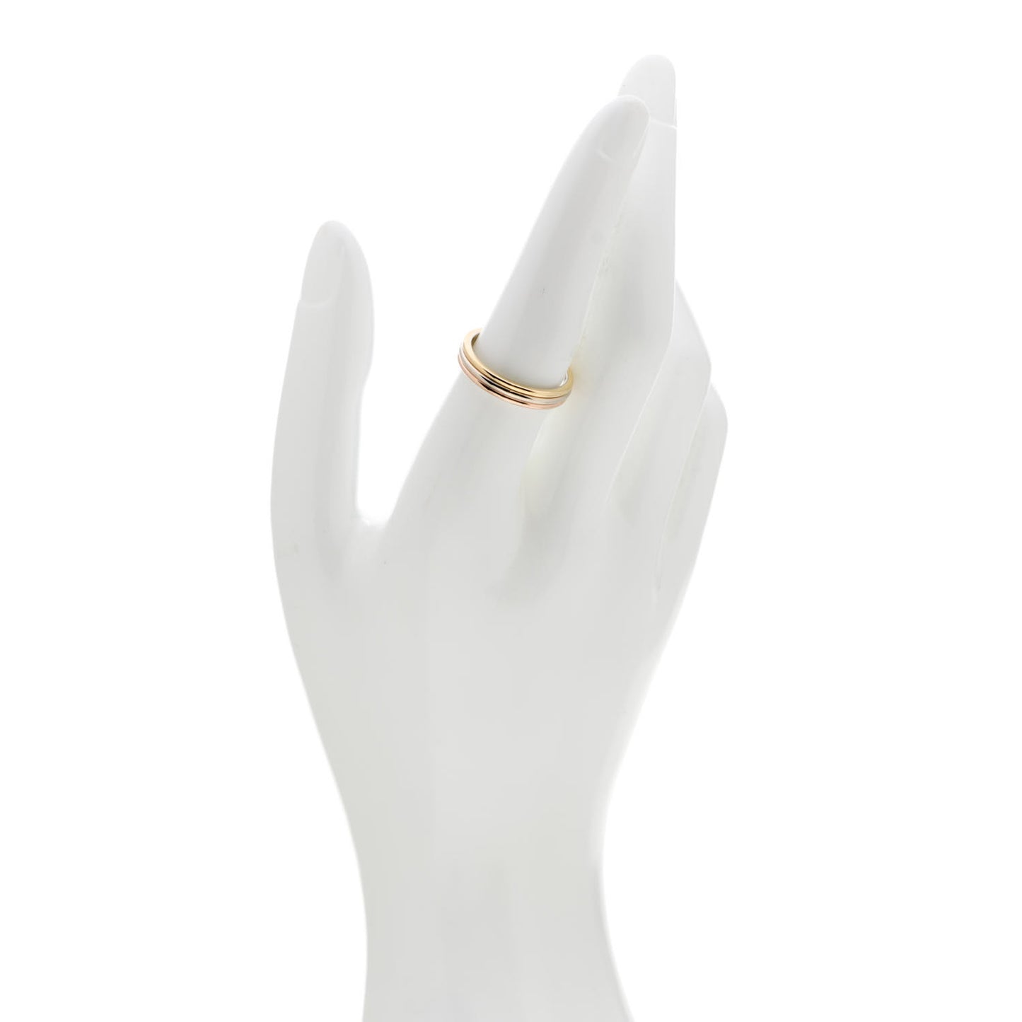 18K Pink White Yellow Gold 3.8mm Trinity Wedding Band Ring 57 8