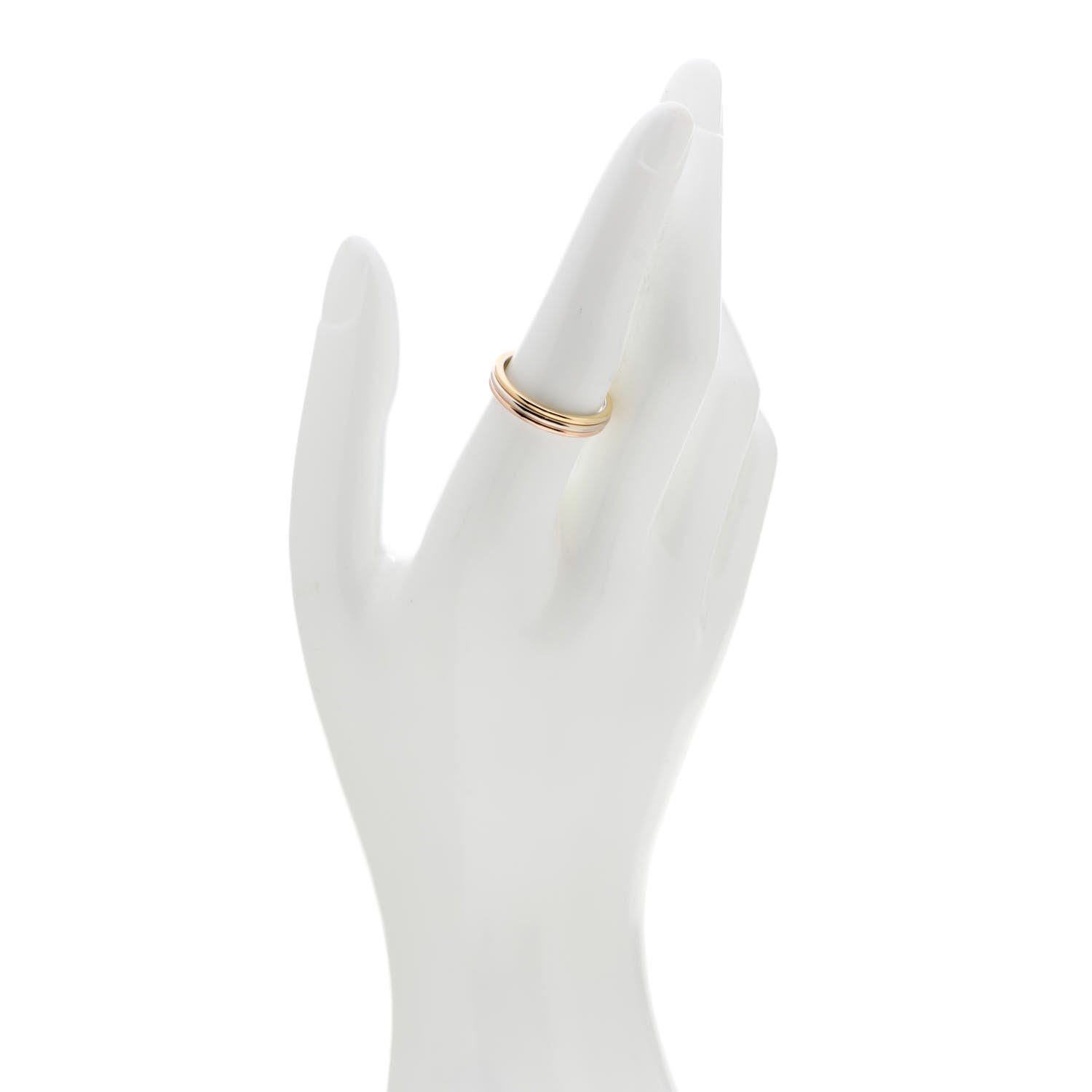 Cartier 18K Pink White Yellow Gold 3.8mm Trinity Wedding Band Ring 57 8 2 of 5