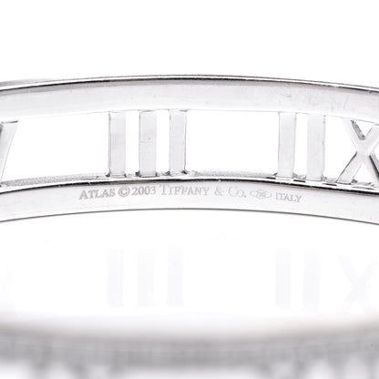 Tiffany 18K White Gold Diamond Atlas Open Hinged Bangle Bracelet 5 of 5