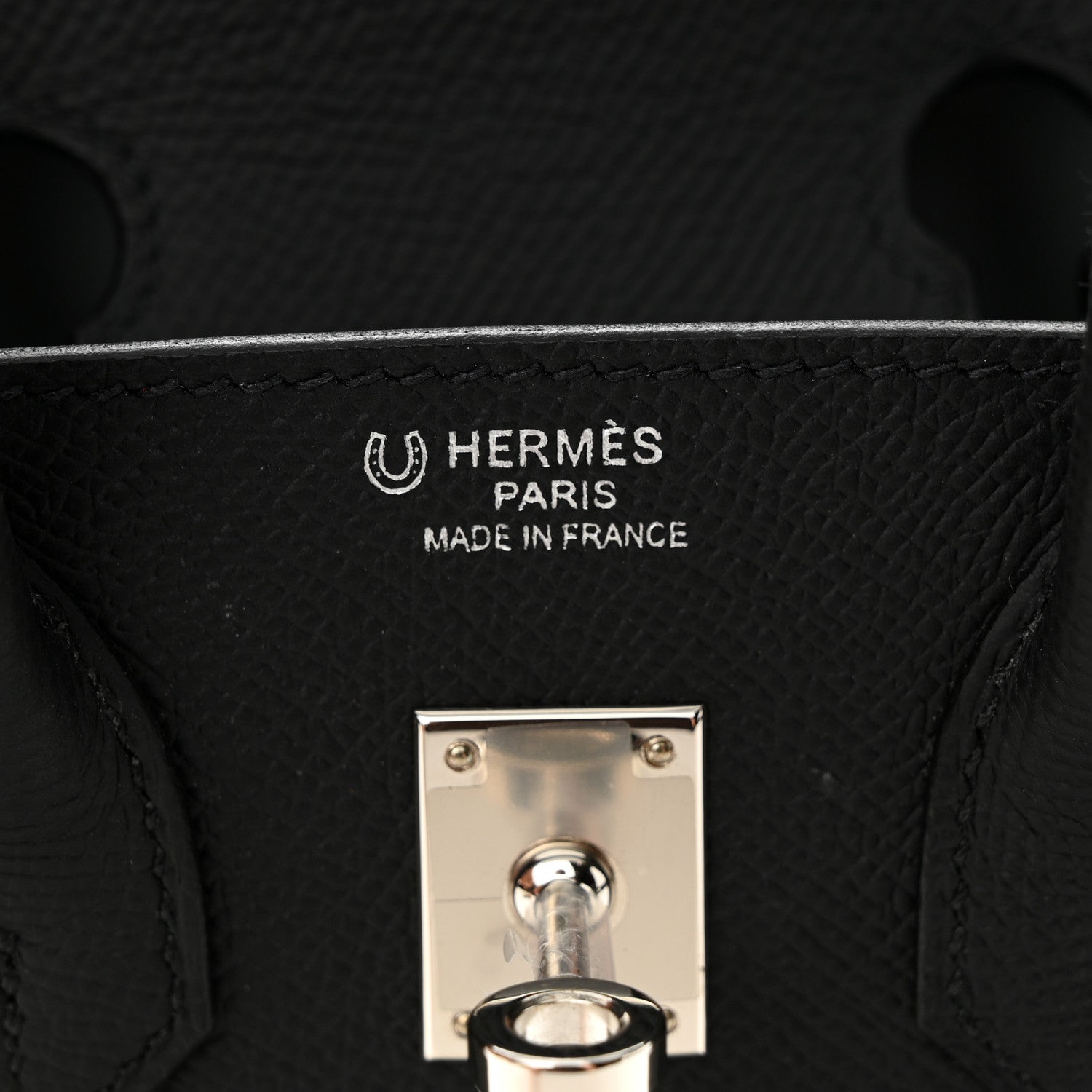 Hermes Epsom Horseshoe Birkin Sellier 25 Black Bleu Pale 6 of 11