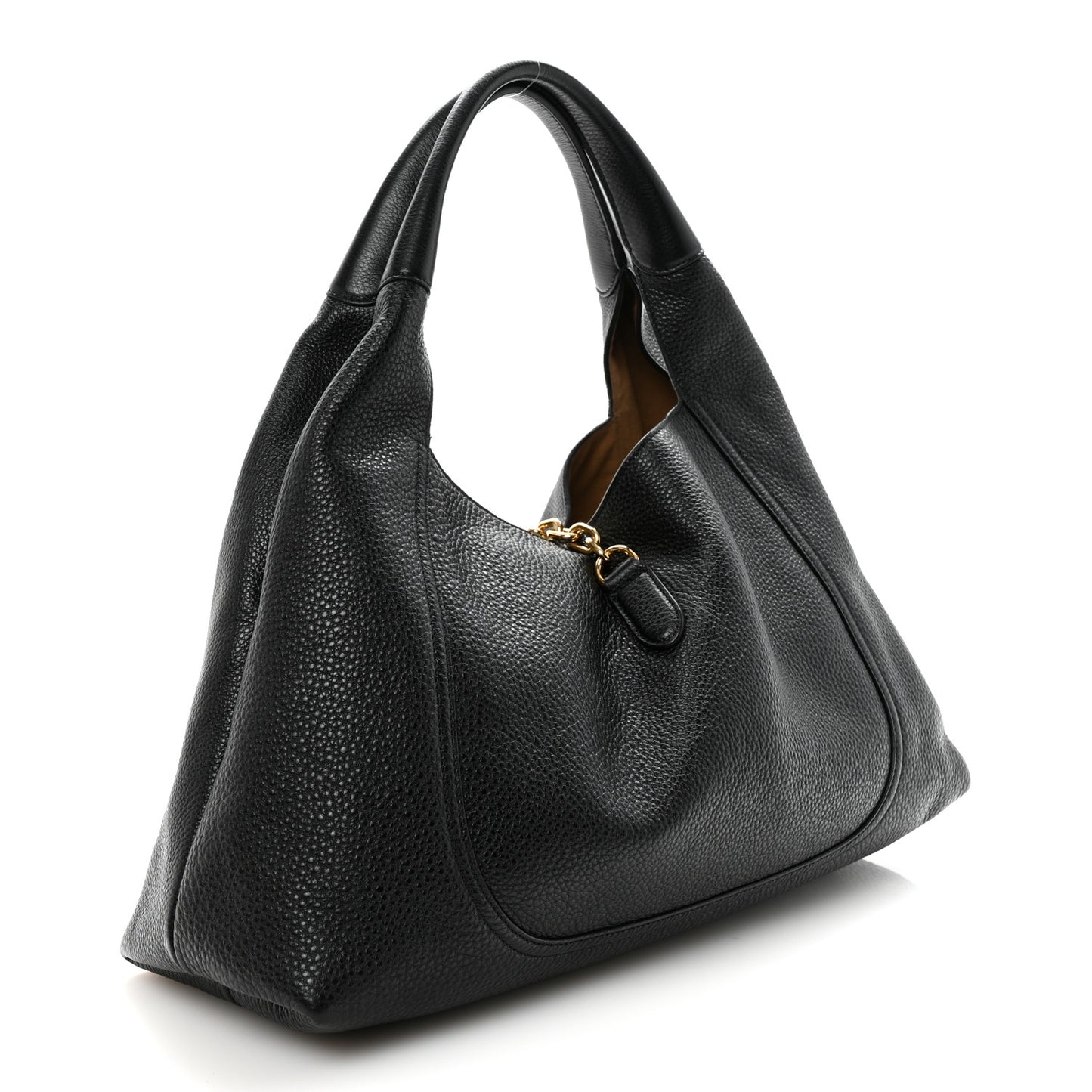 Grained Calfskin Softbit Maxi Shoulder Bag Black