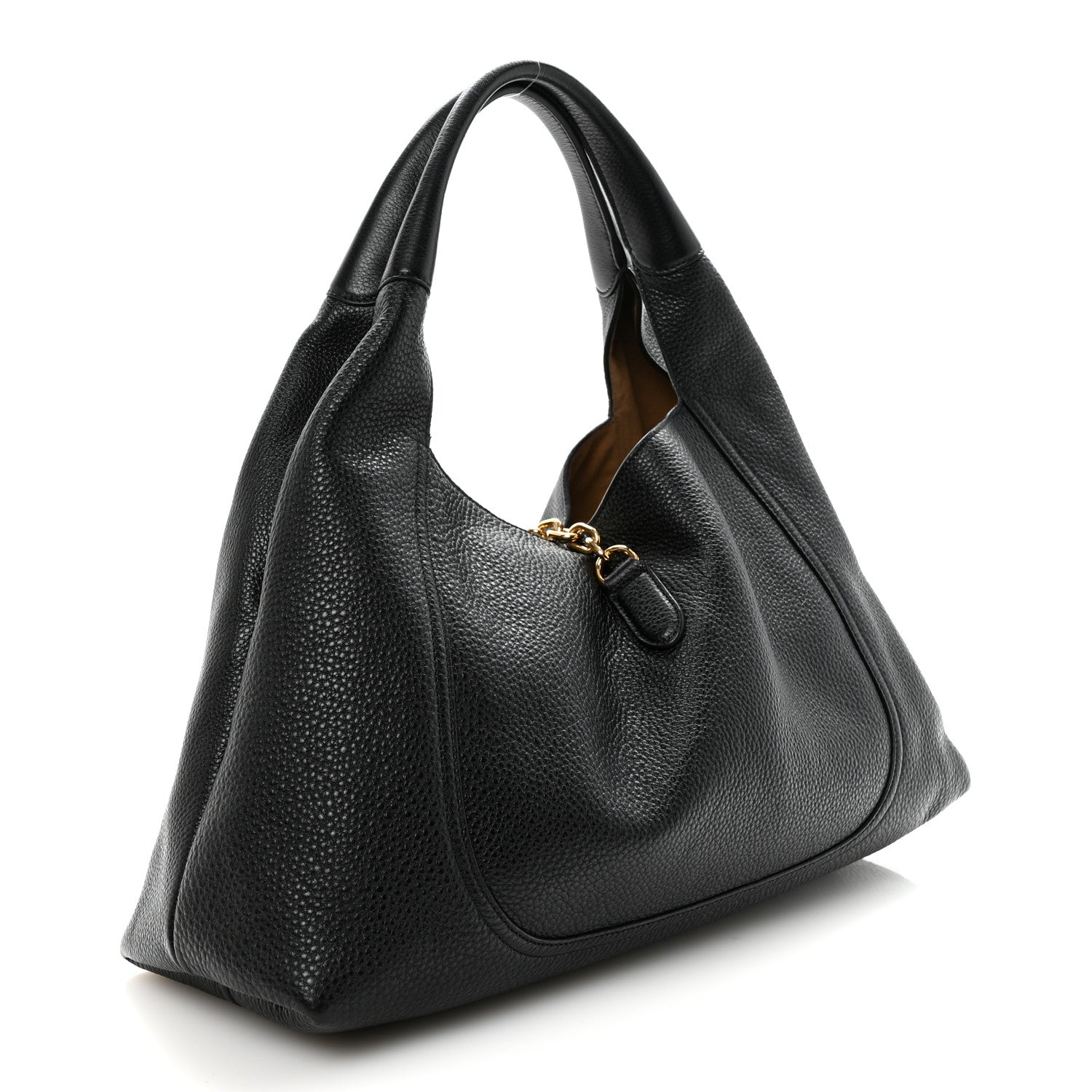 Gucci Grained Calfskin Softbit Maxi Shoulder Bag Black 4 of 10