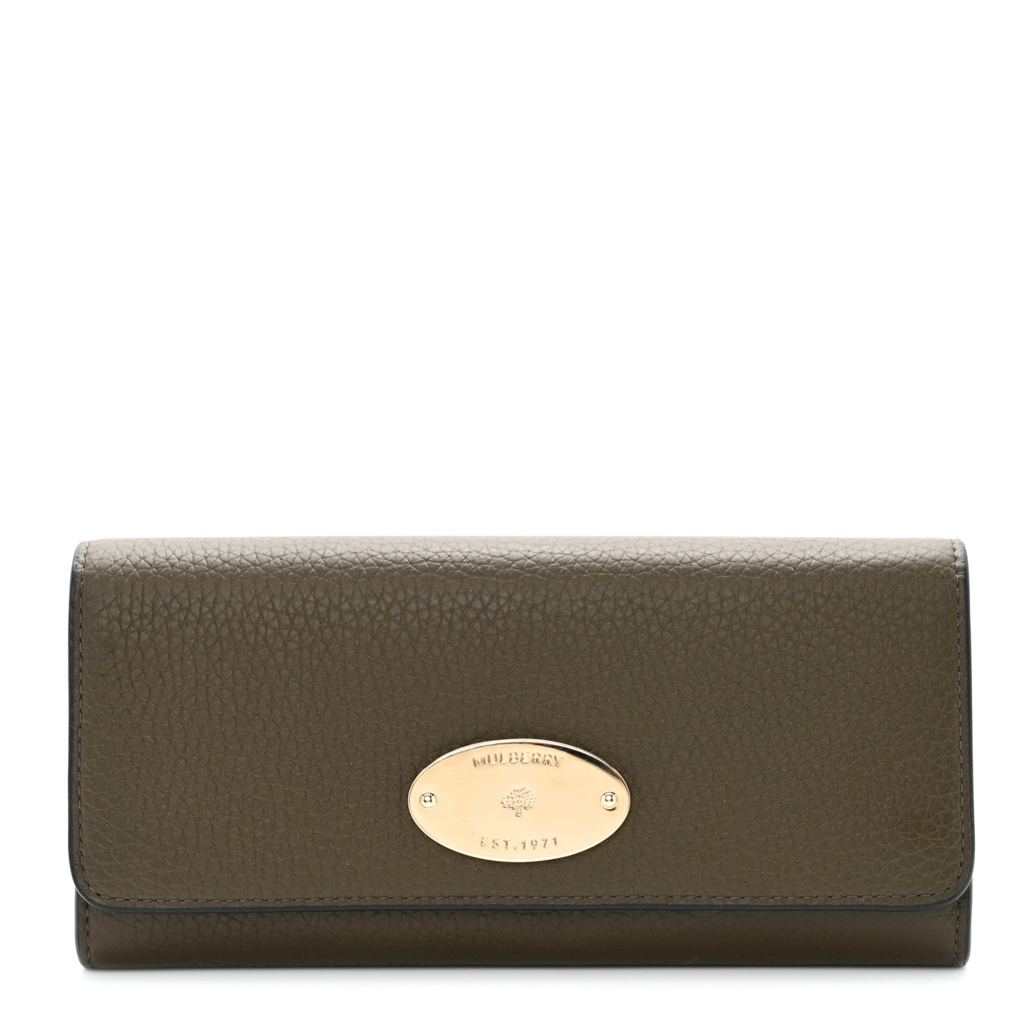 Heavy Grain Calfskin Continental Wallet Green