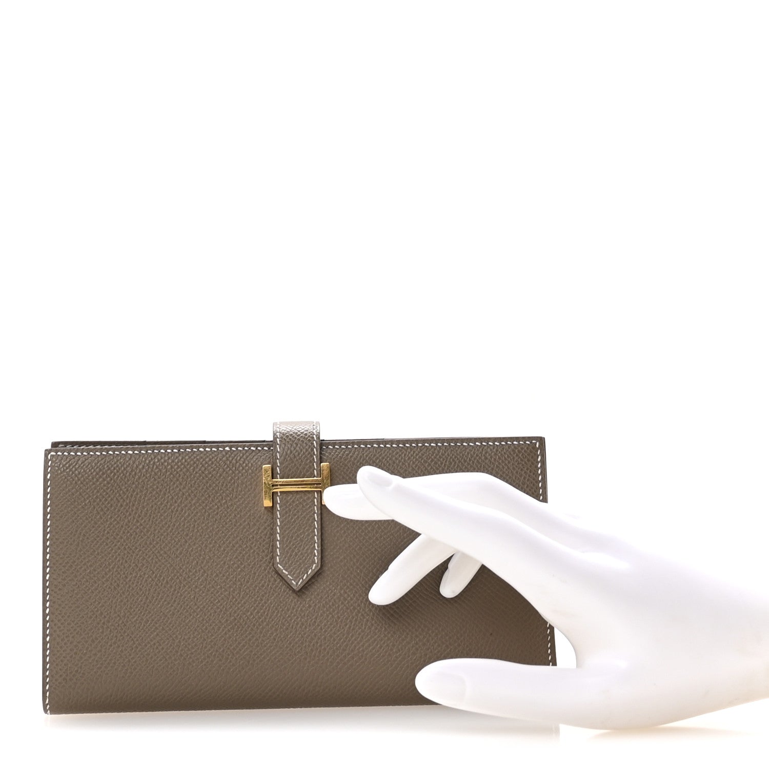 Hermes Epsom Bearn Gusset Wallet Etoupe 2 of 8