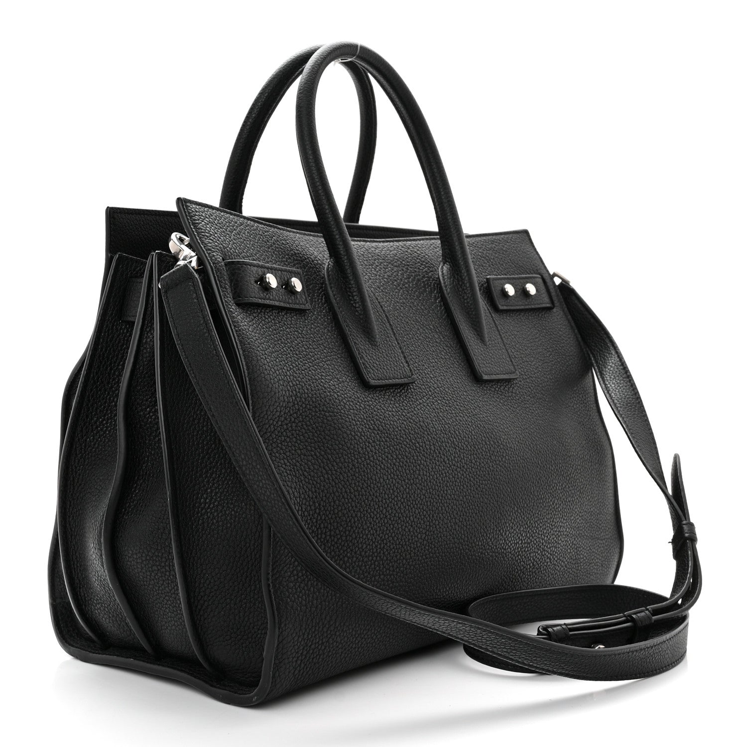 Saint Laurent Grained Calfskin Small Supple Sac De Jour Black 4 of 11