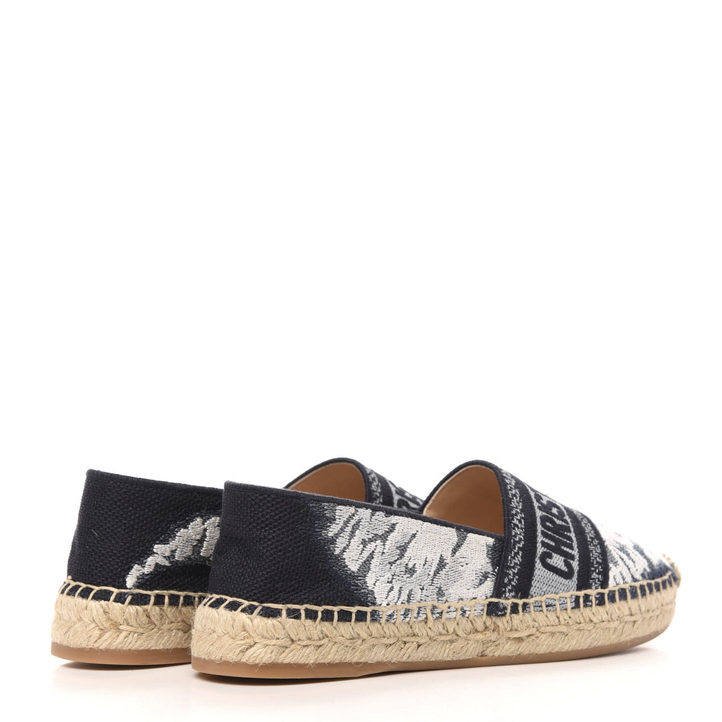 Canvas Tie and Dior Embroidered Granville 15mm Espadrilles 35.5 Denim
