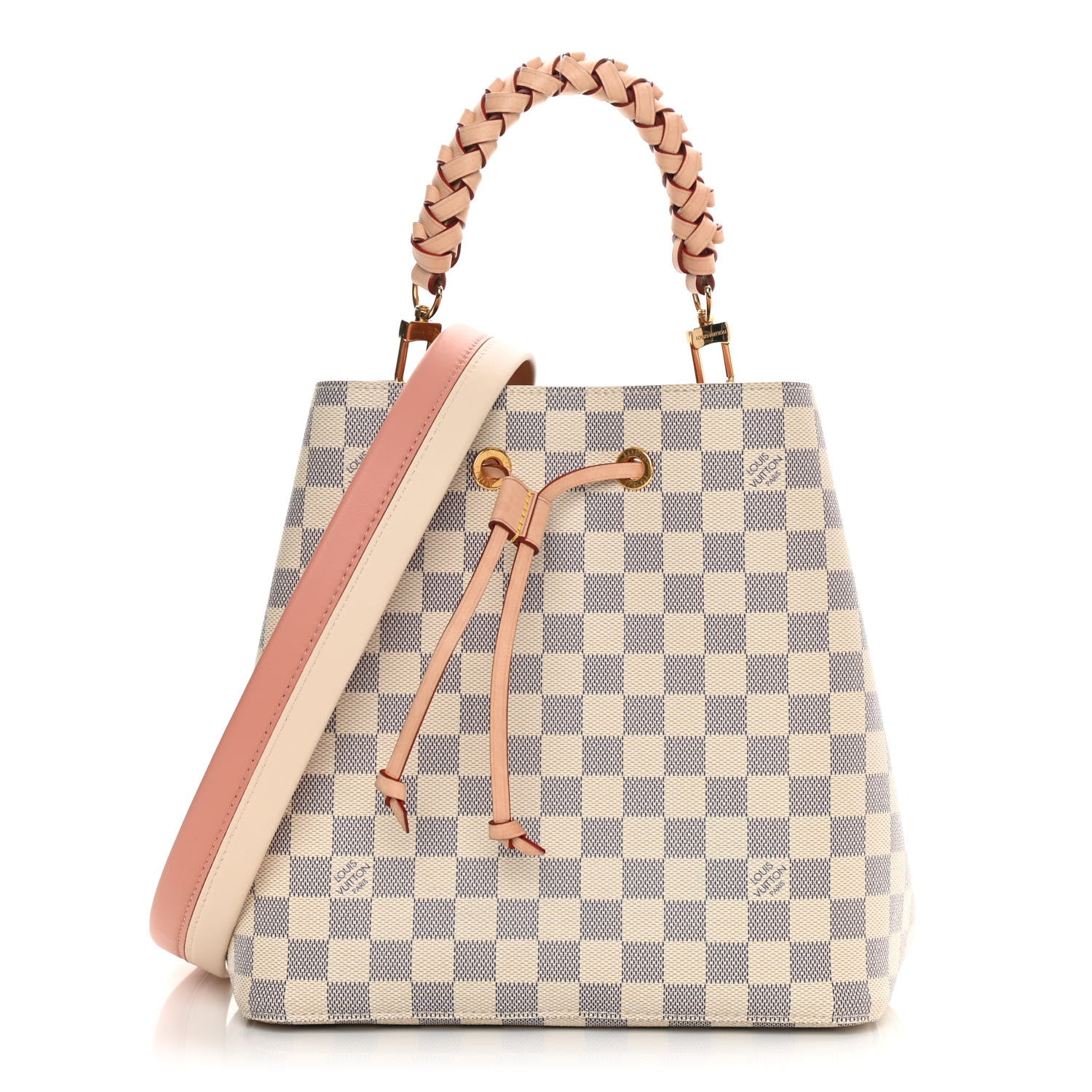 Louis Vuitton Damier Azur Braided Neonoe MM Peach Cream 1 of 12