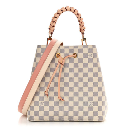 Louis Vuitton Damier Azur Braided Neonoe MM Peach Cream 1 of 12