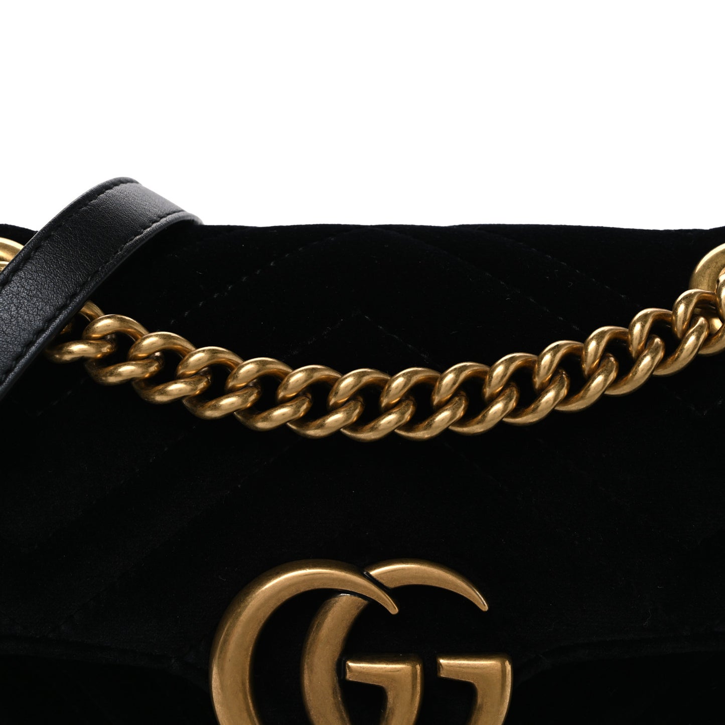 Velvet Matelasse Mini GG Marmont Shoulder Bag Black 75/30 Black