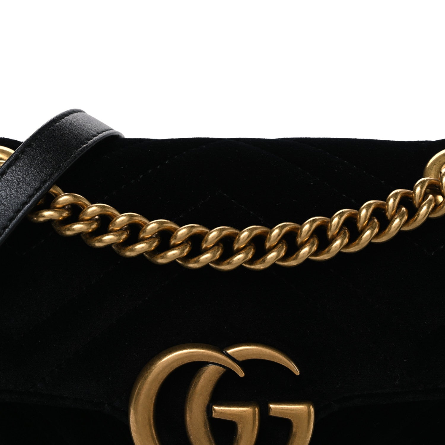 Gucci Velvet Matelasse Mini GG Marmont Shoulder Bag Black 75/30 Black 8 of 11