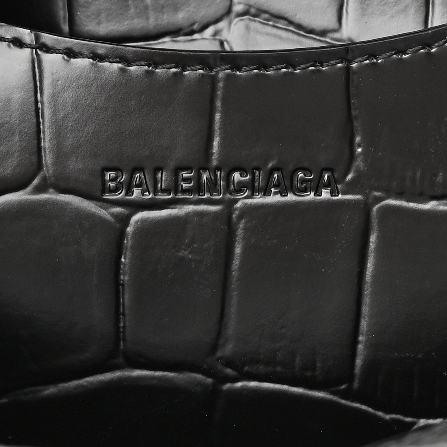 Balenciaga Semi Shiny Calfskin Crocodile Embossed Neo Classic Black Hardware S City Black 6 of 12