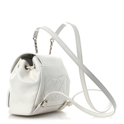 Chanel Caviar Quilted Mini Business Affinity Backpack White 3 of 10
