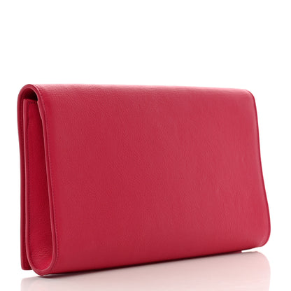 Saint Laurent Calfskin Monogram Large Belle De Jour Clutch Lipstick Fuchsia 3 of 9