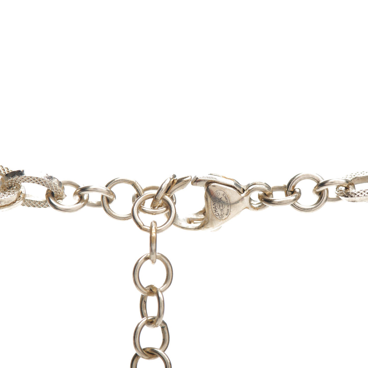 Pearl Crystal CC Short Necklace Gold Dark Grey