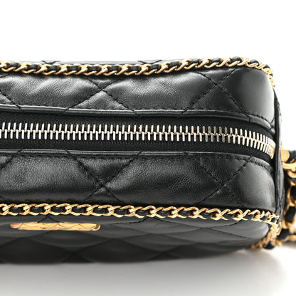 Chanel Lambskin Quilted Chain CC Mini Camera Case Black 14 of 15