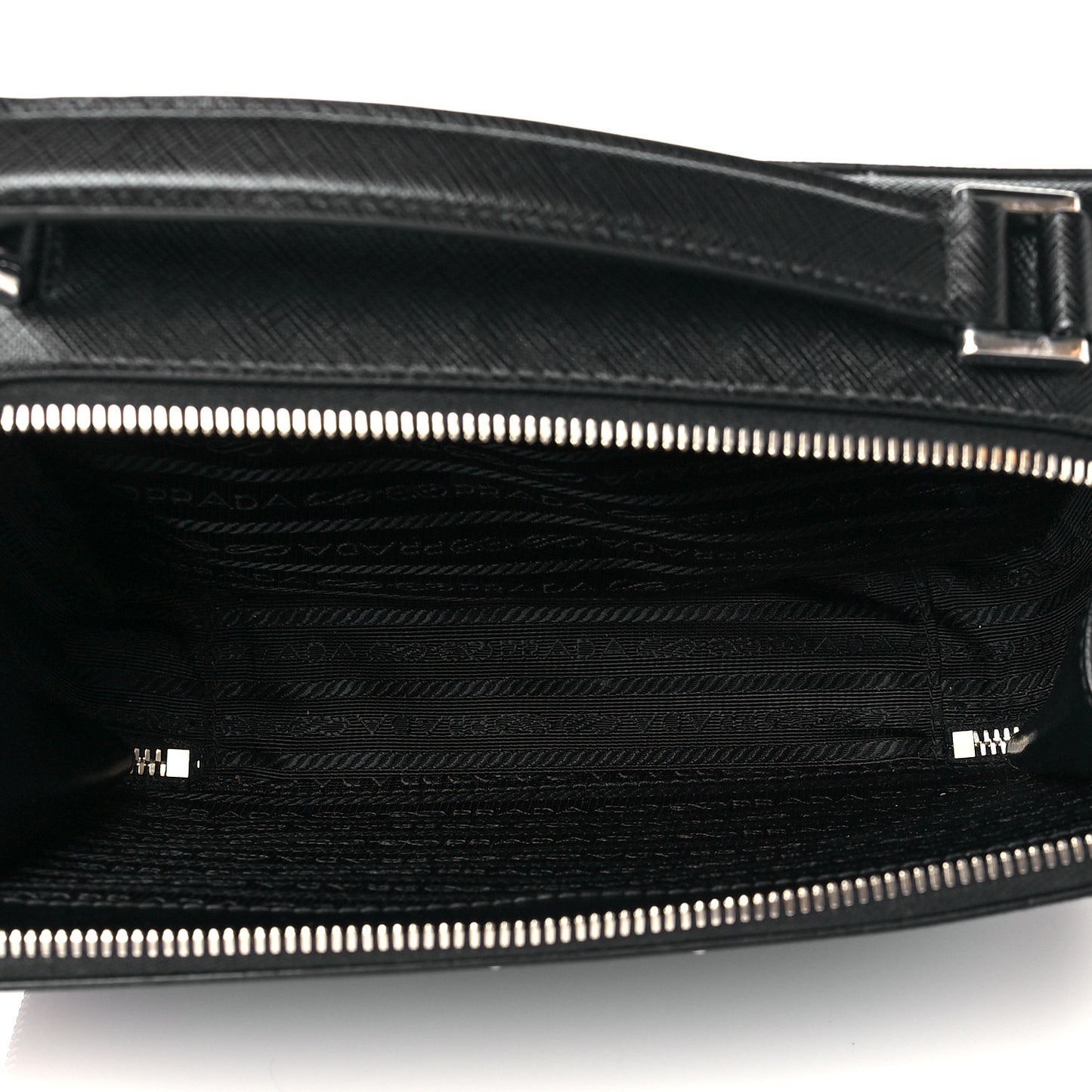 Saffiano Travel Medium Brique Crossbody Bag Black